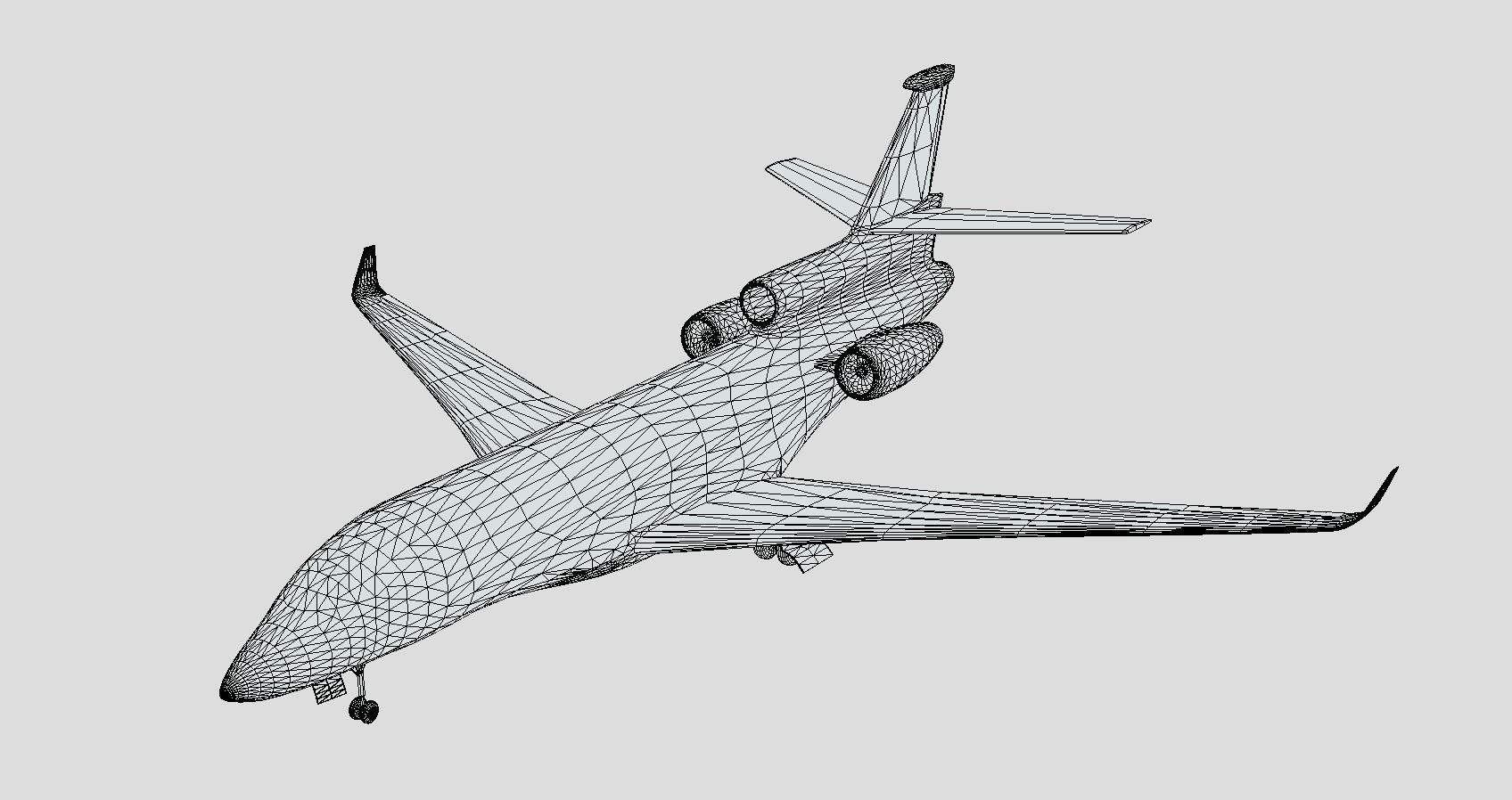 Dassault Falcon 8X Low-poly 3D model_7