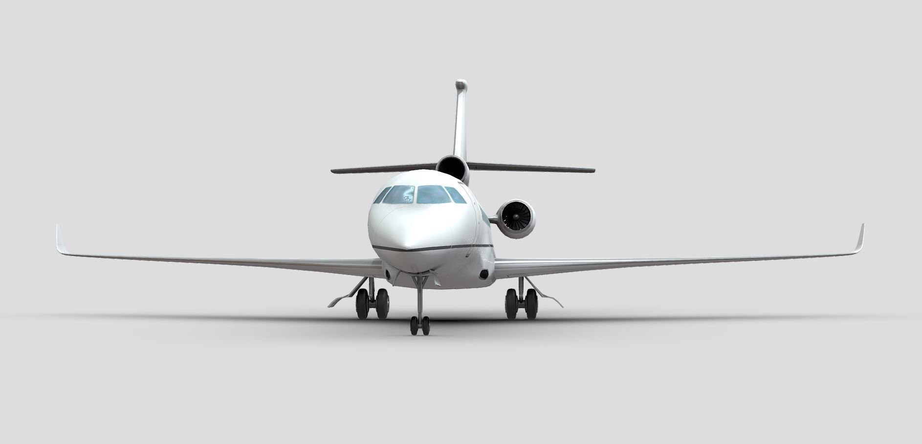 Dassault Falcon 8X Low-poly 3D model_2