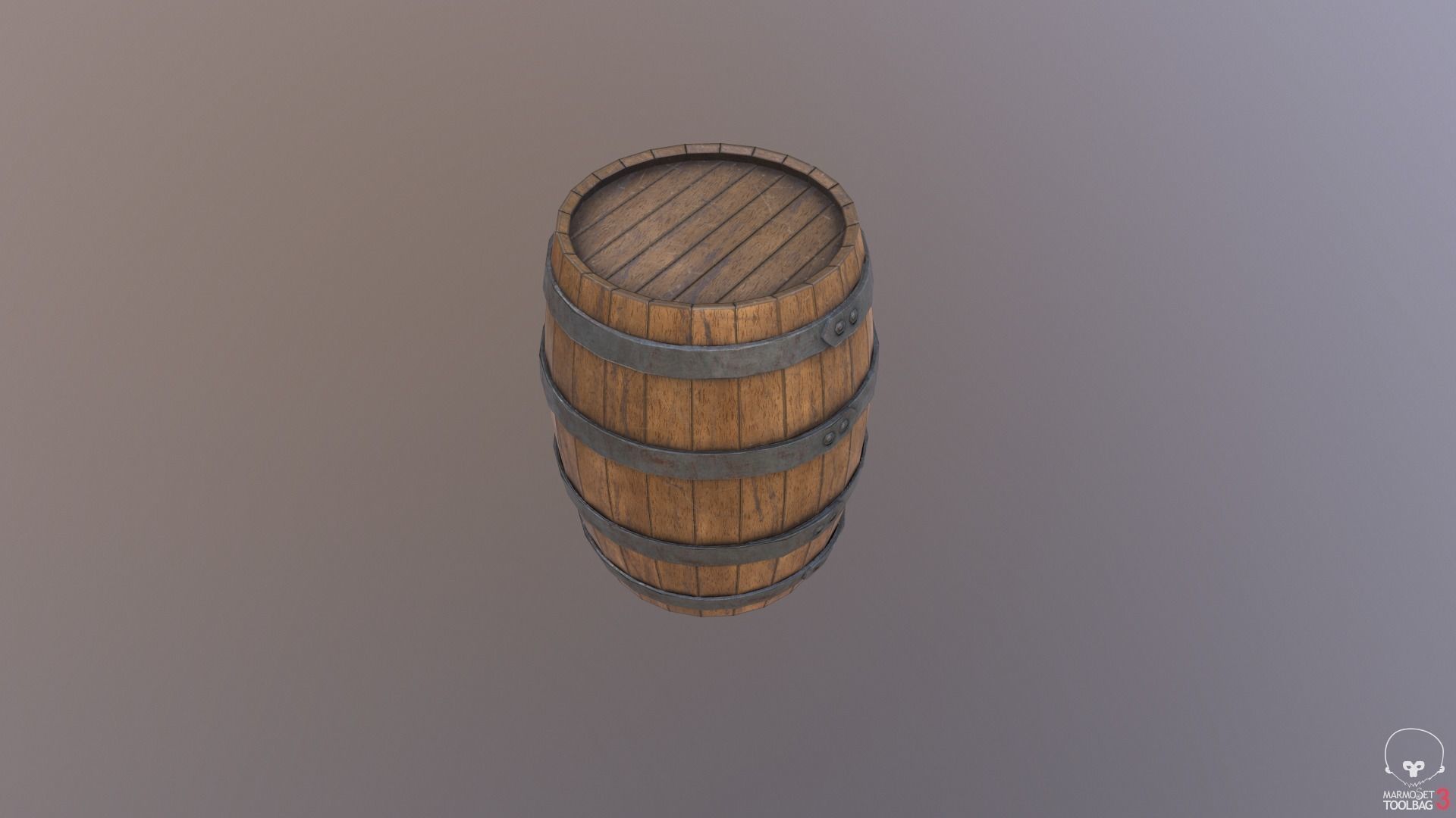 Old barrel Free low-poly 3D model_2