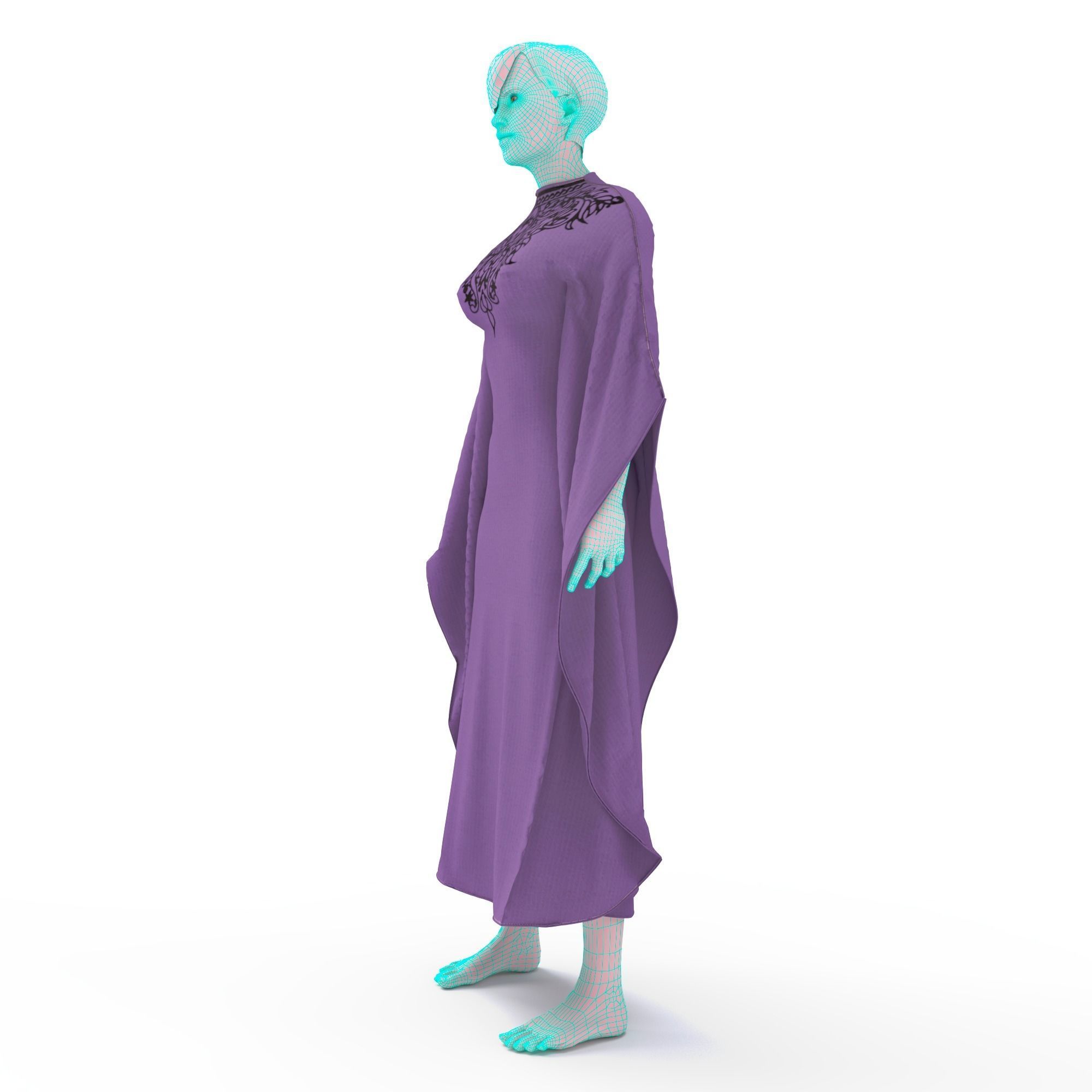 arabic clothing tradisional   3D model_1
