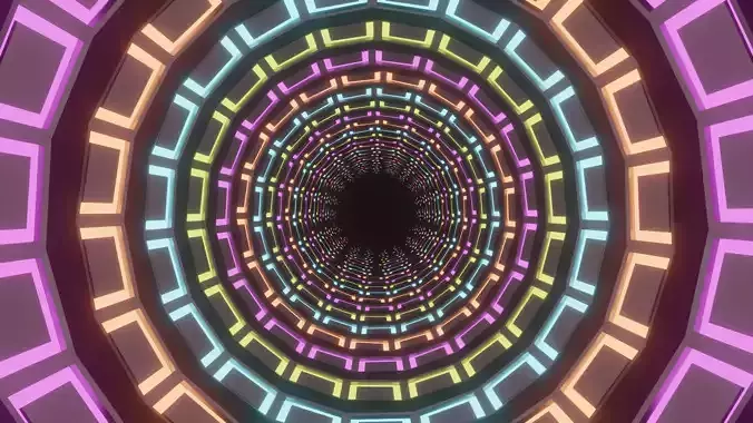 Sci Fi Hall Looping Animation Low-poly 3D model