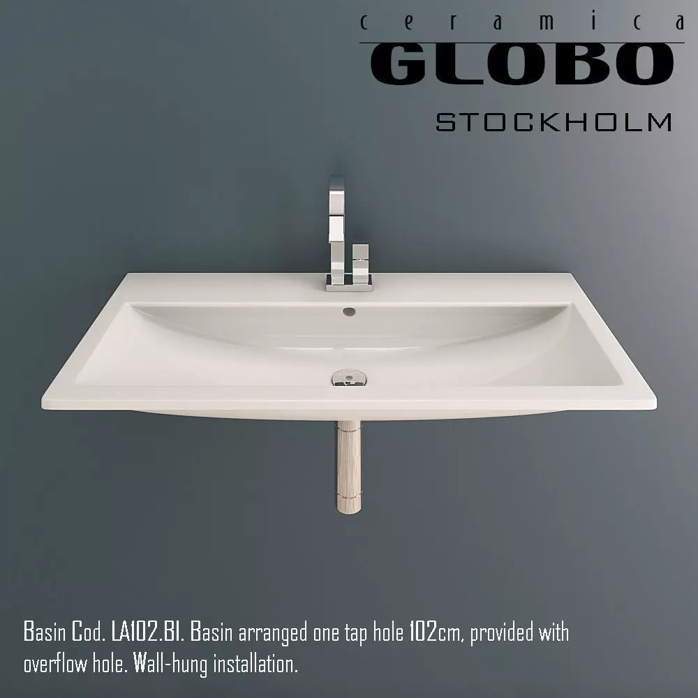 Globo Stockholm Basin Cod LA102 BI 102 x 45 3D model
