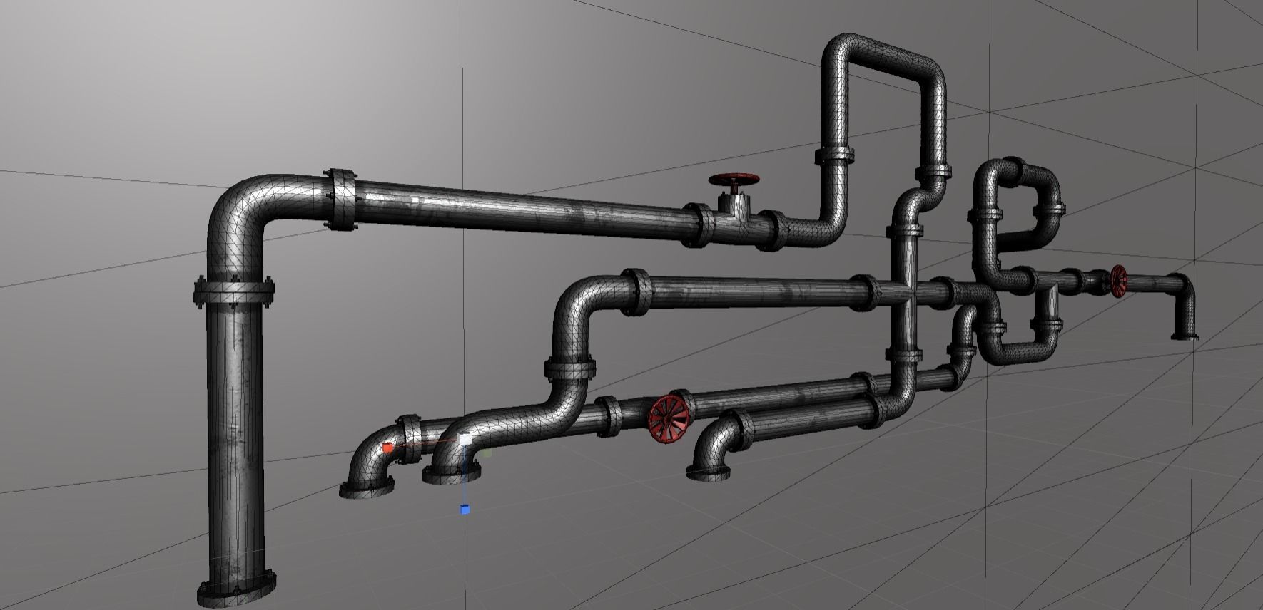 Modular pipes Low-poly 3D model_6