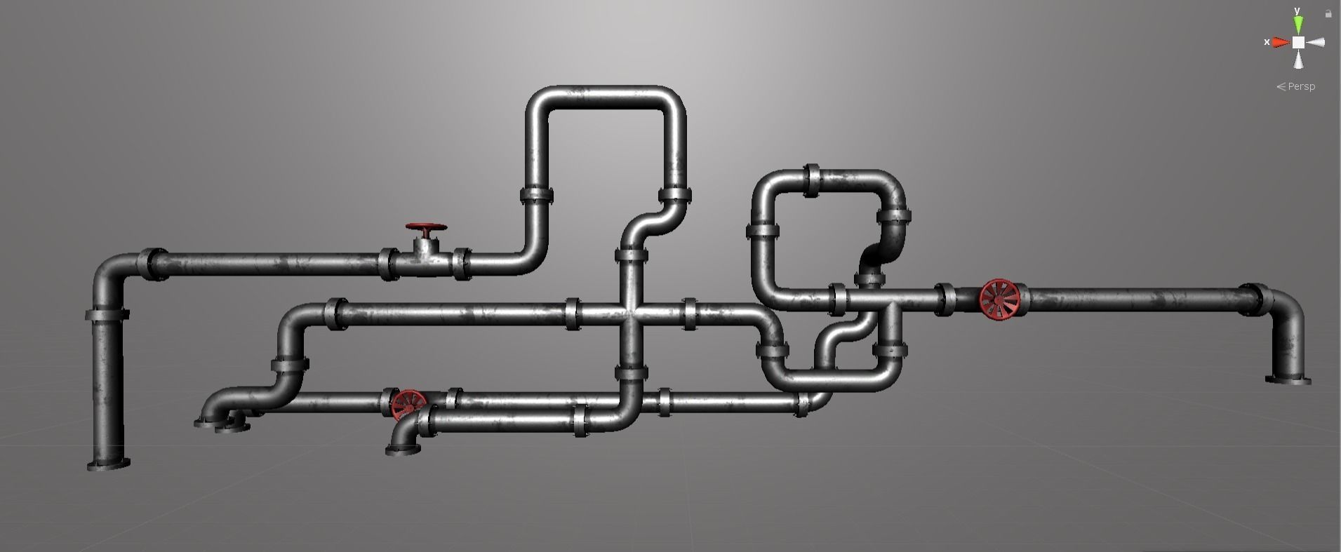 Modular pipes Low-poly 3D model_2