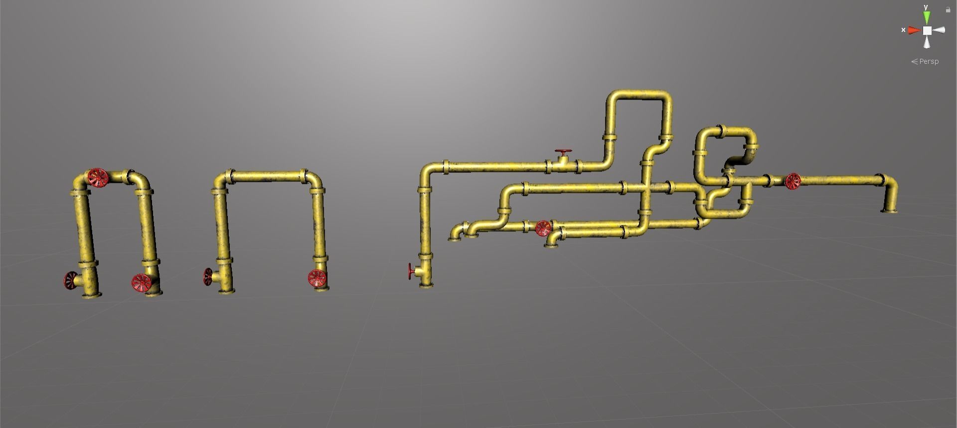 Modular pipes Low-poly 3D model_4
