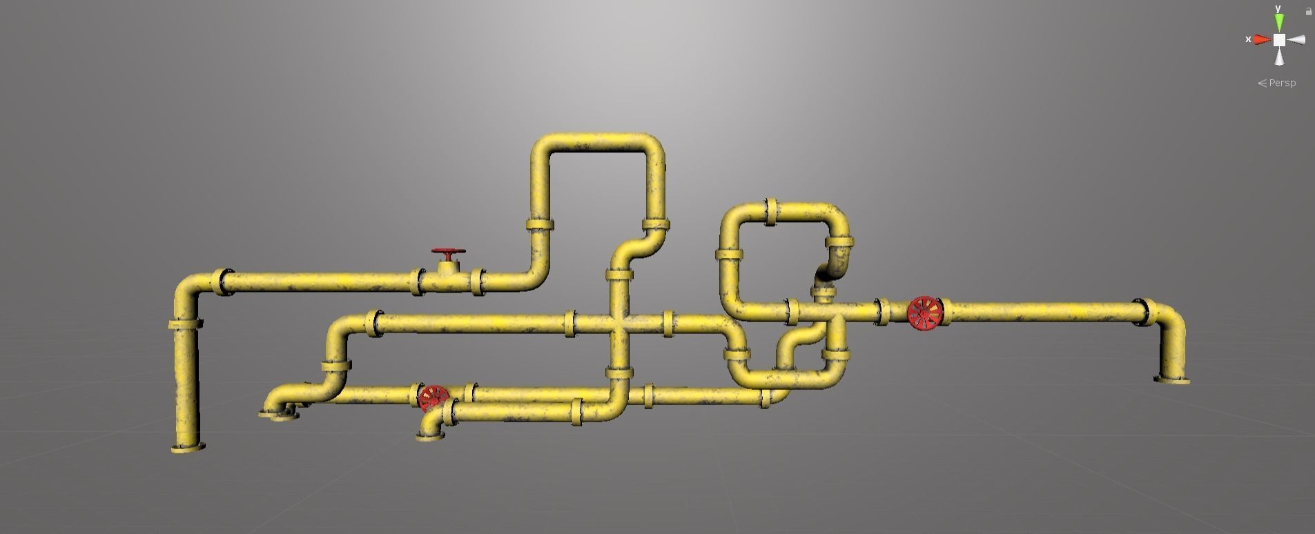 Modular pipes Low-poly 3D model_3
