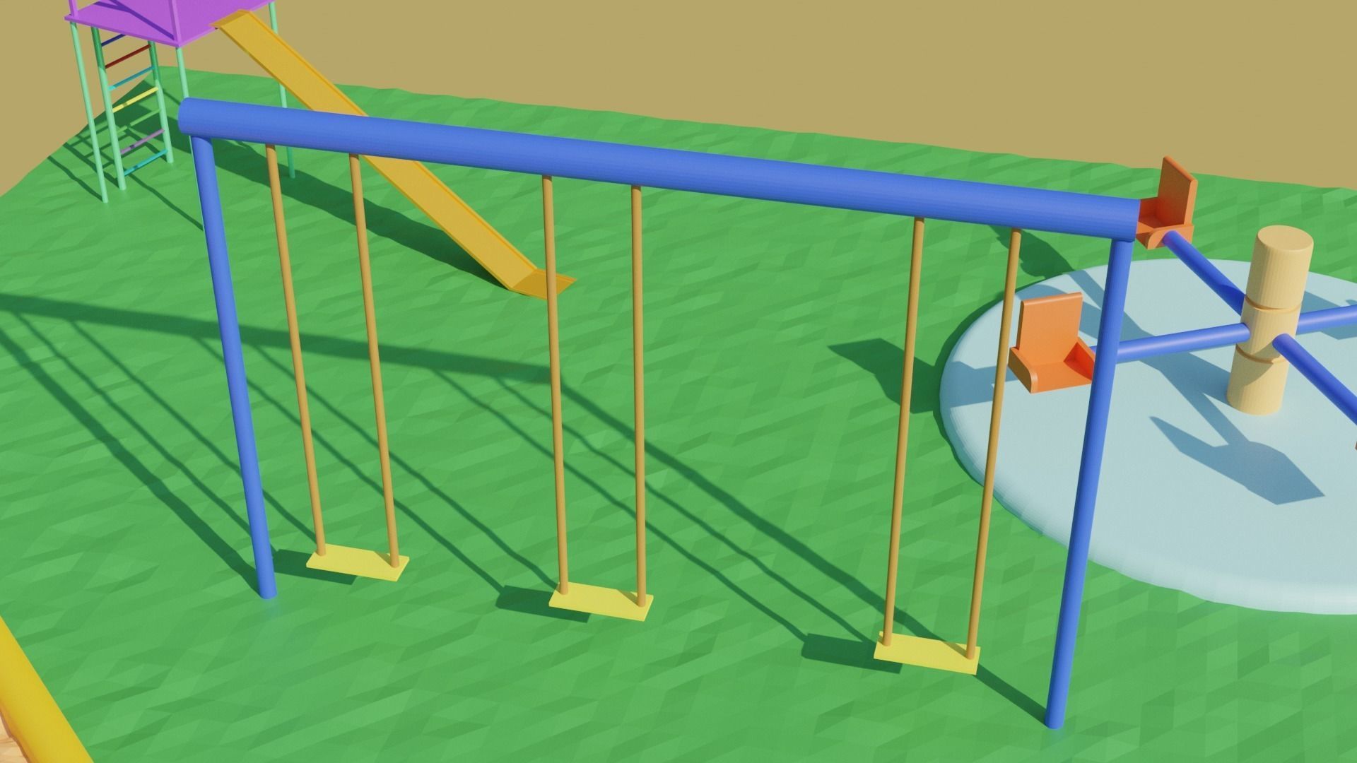Child Park Low-poly 3D model_4