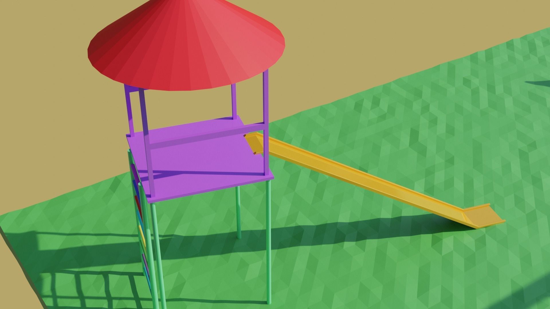 Child Park Low-poly 3D model_6