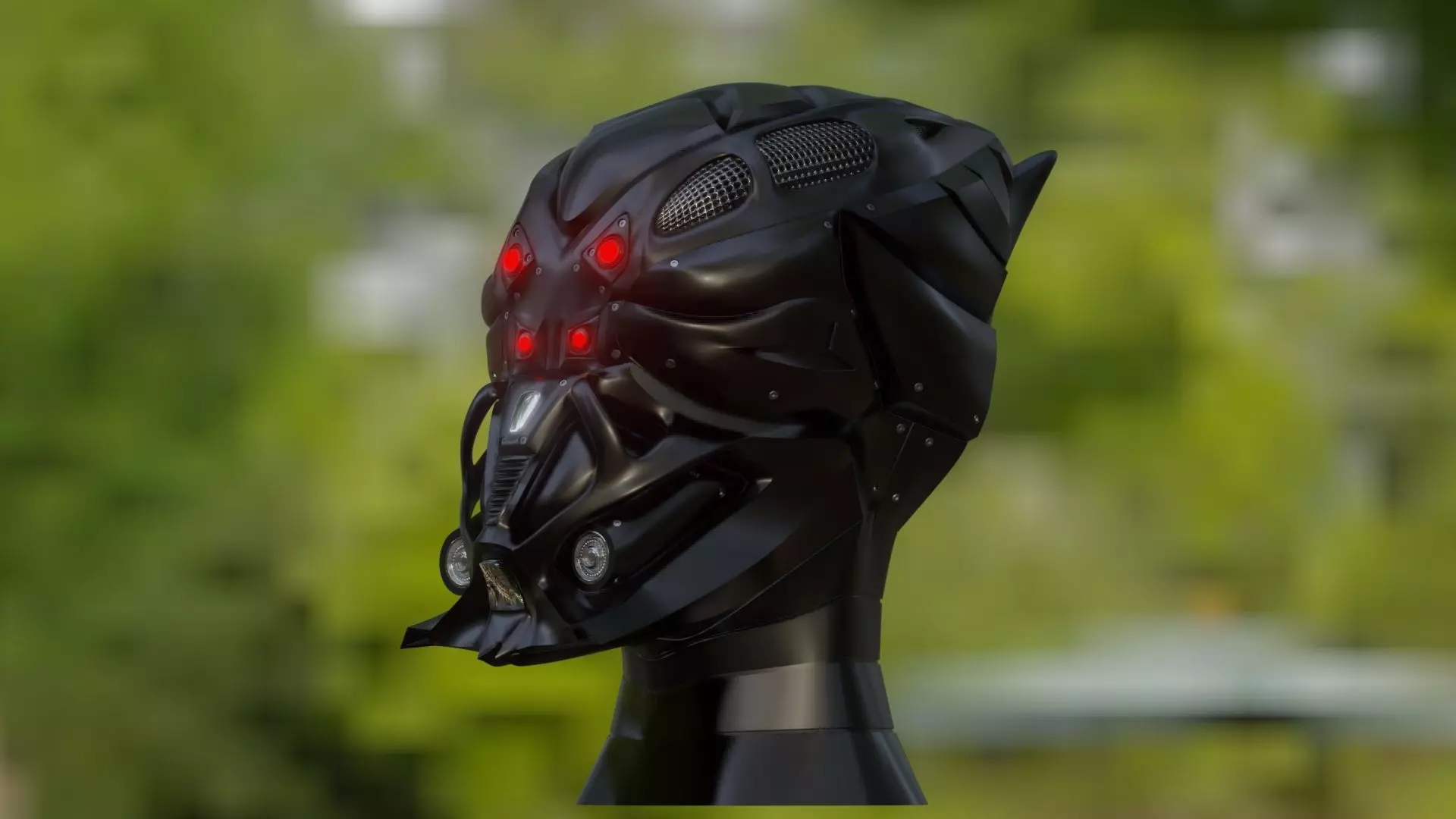 Helmet-1 robot head with lights 3D model