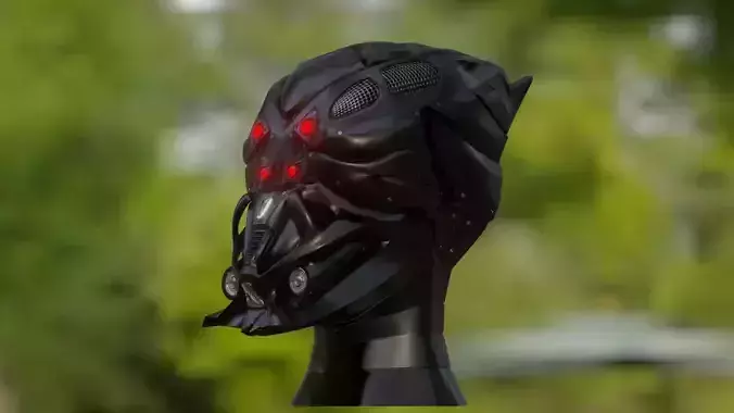 Helmet-1 robot head with lights