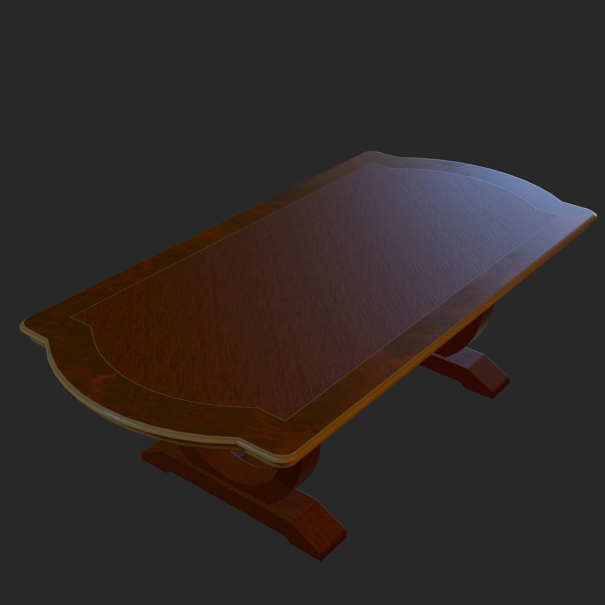 Vintage Furniture Table PBR Game Ready Low-poly 3D model_2
