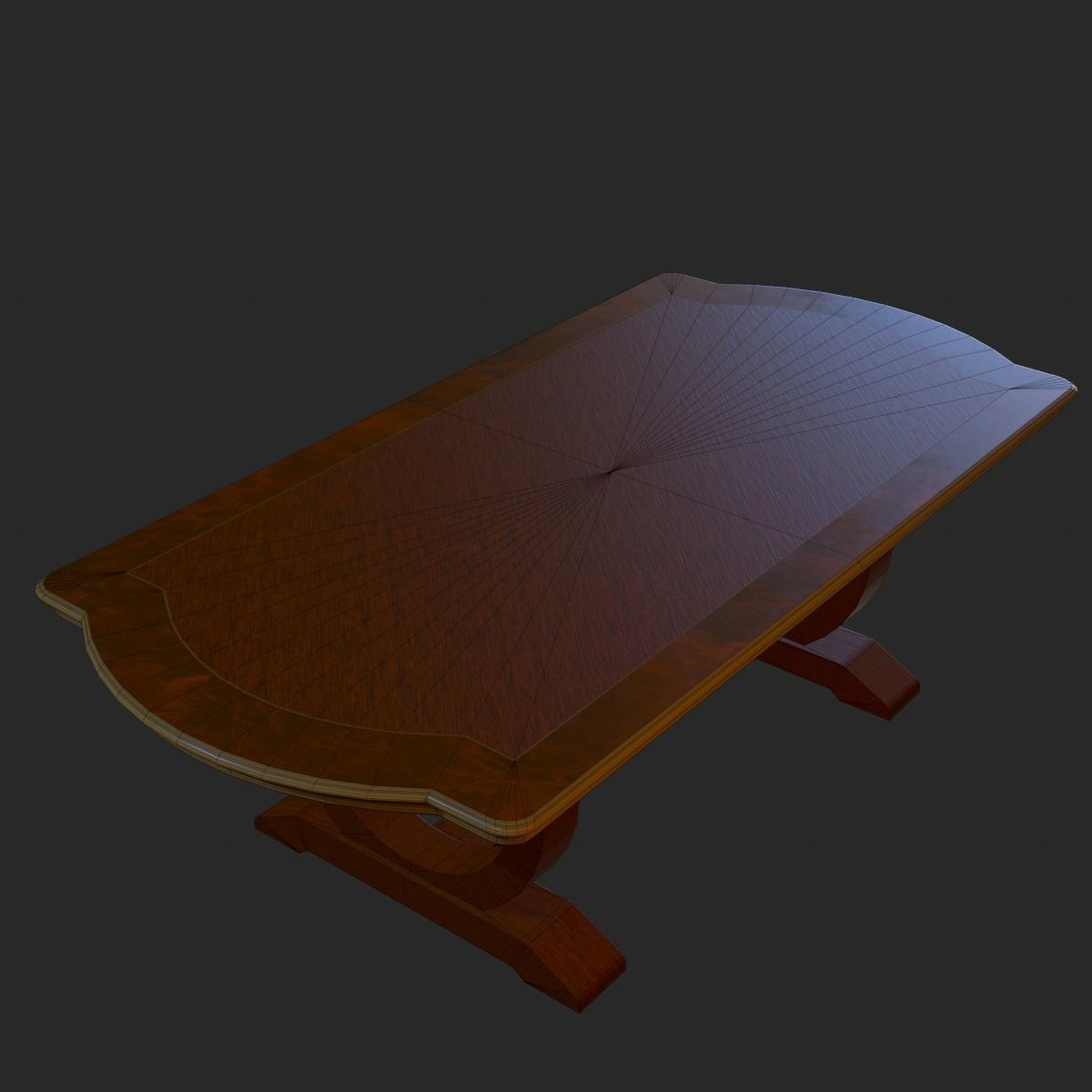 Vintage Furniture Table PBR Game Ready Low-poly 3D model_4
