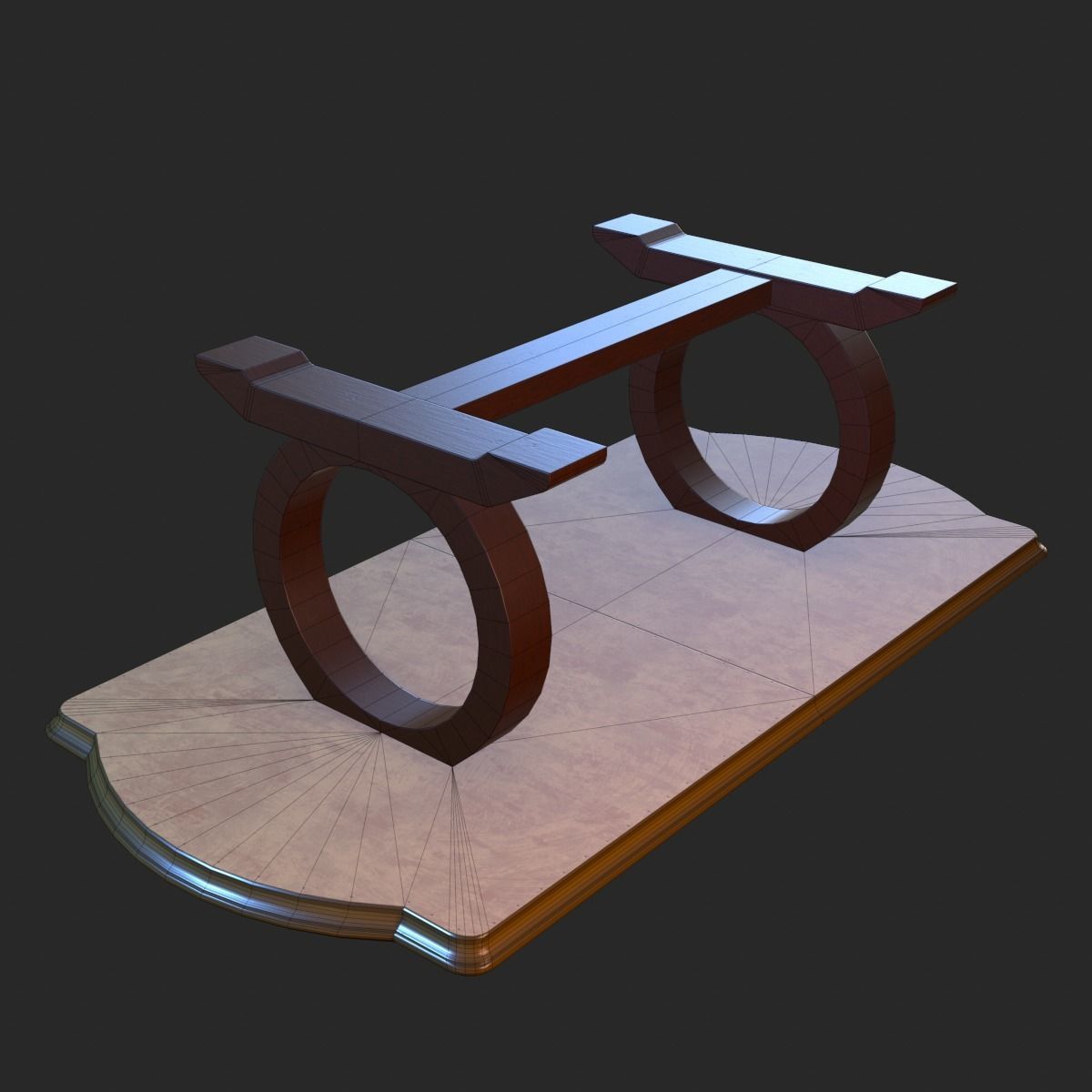 Vintage Furniture Table PBR Game Ready Low-poly 3D model_13