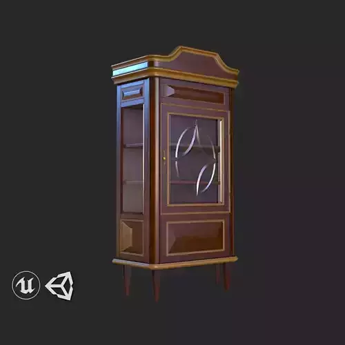 Vintage Furniture Cupboard PBR Game Ready Low-poly 3D model