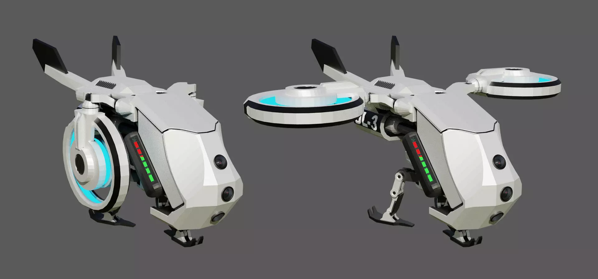 Sci-Fi Dron Free low-poly 3D model
