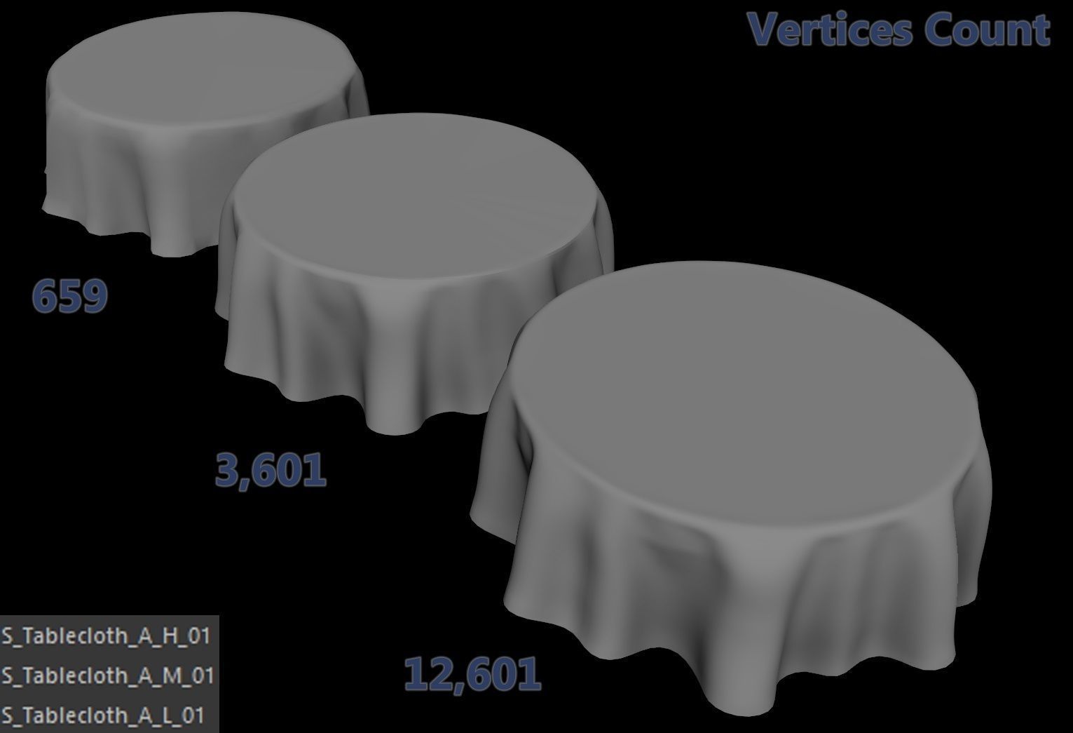 round tablecloth - pbr Low-poly 3D model_7