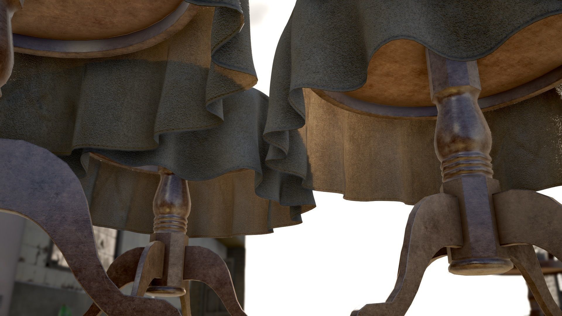 round tablecloth - pbr Low-poly 3D model_4