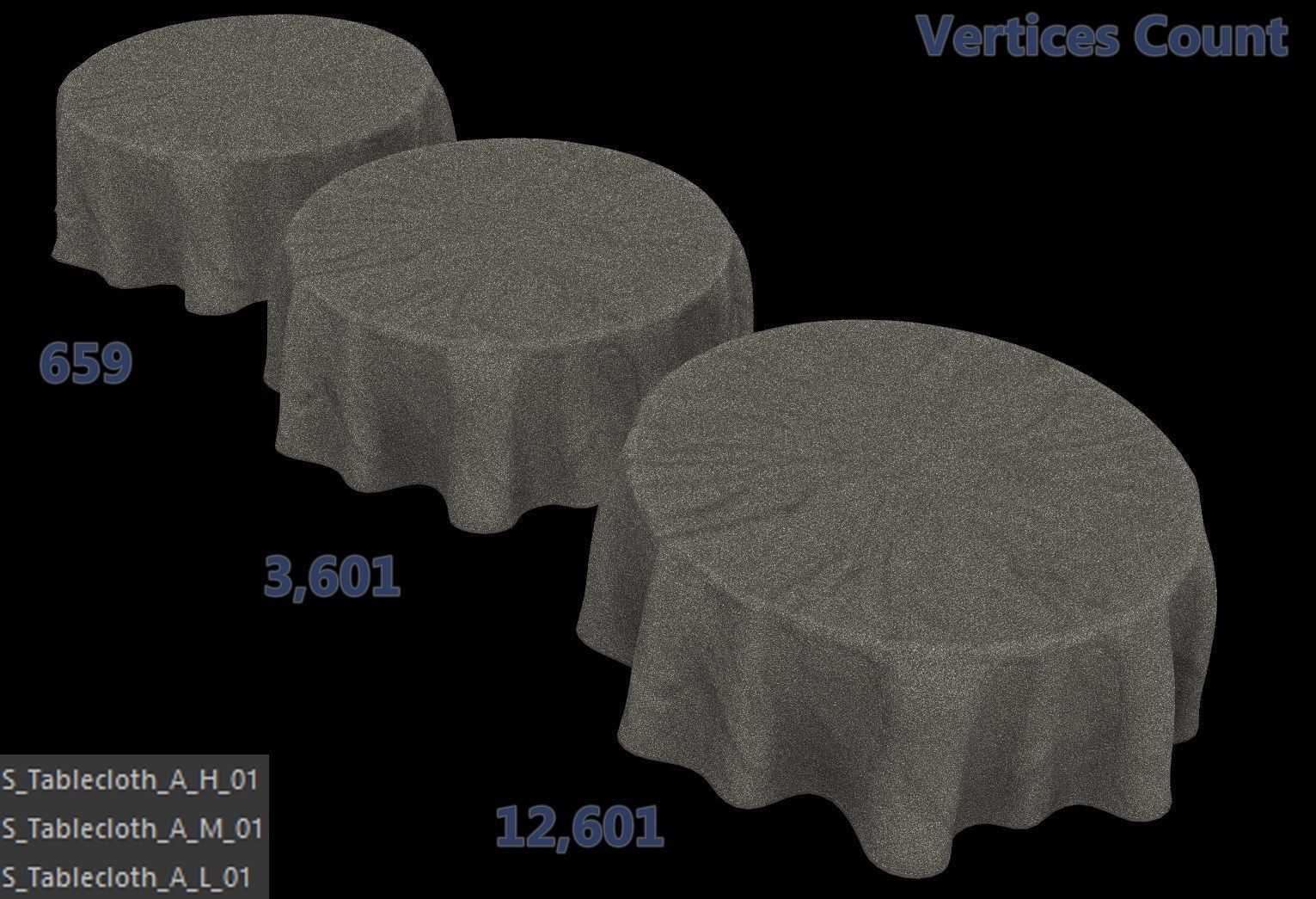 round tablecloth - pbr Low-poly 3D model_10