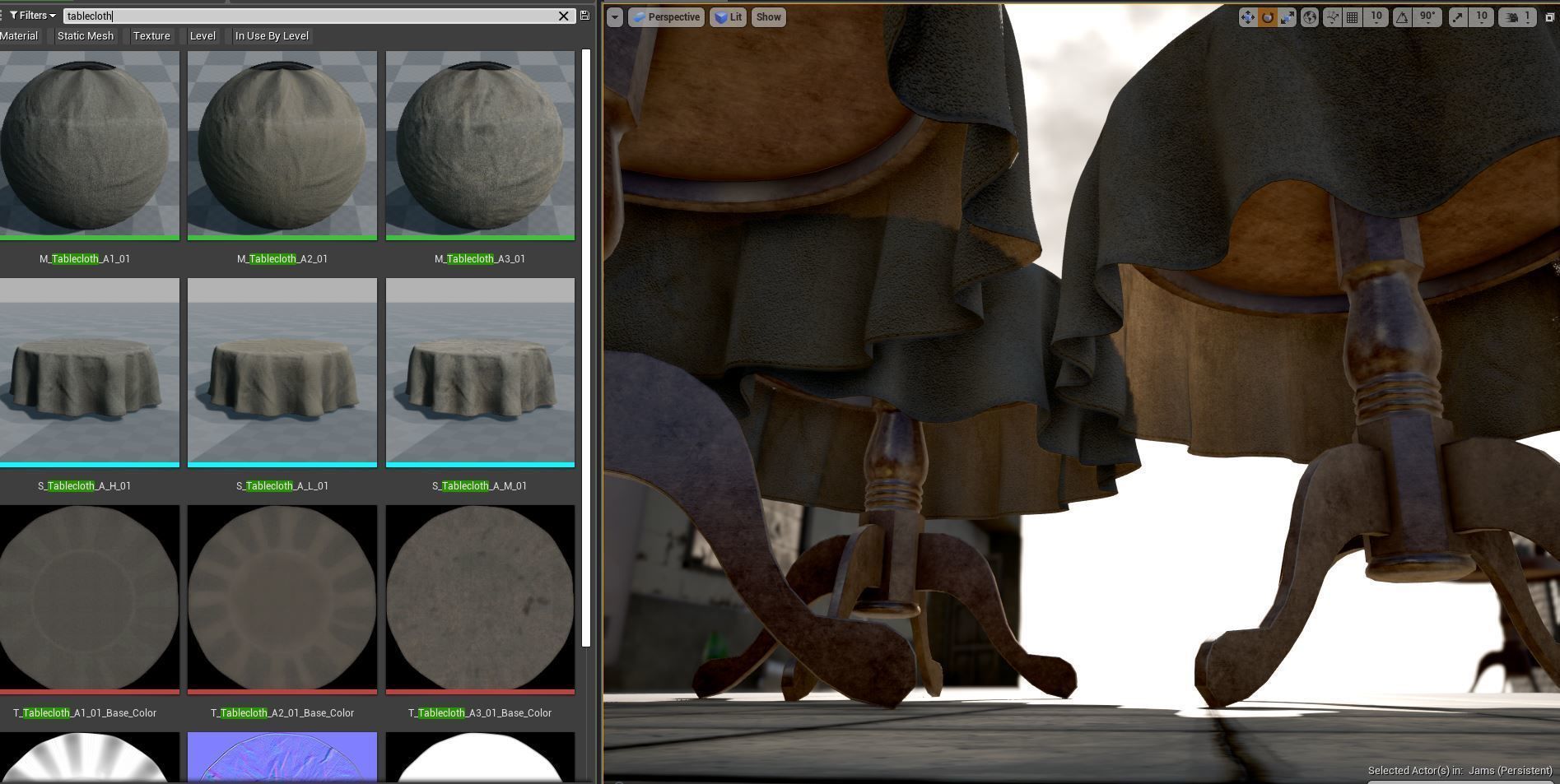 round tablecloth - pbr Low-poly 3D model_2