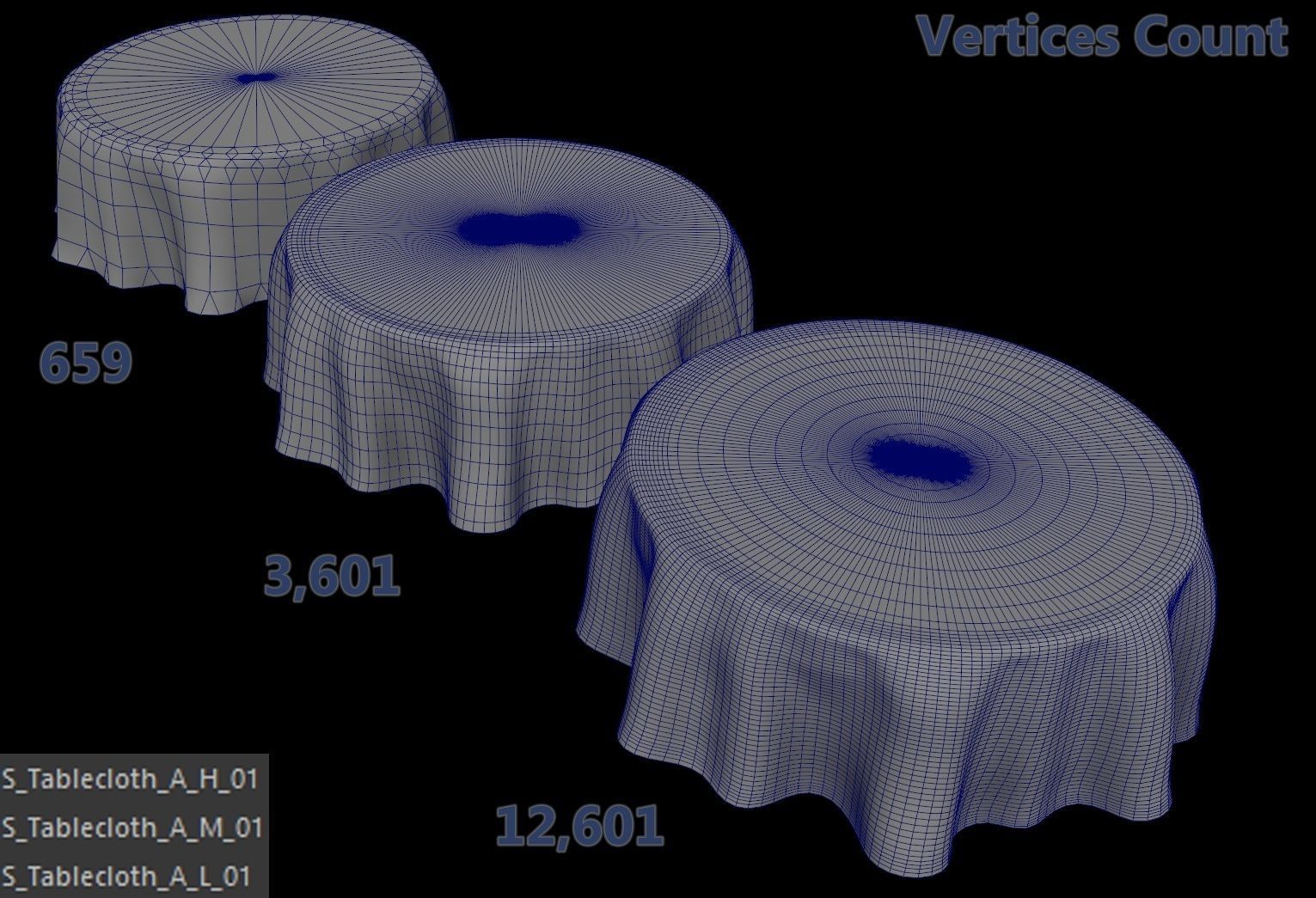 round tablecloth - pbr Low-poly 3D model_6