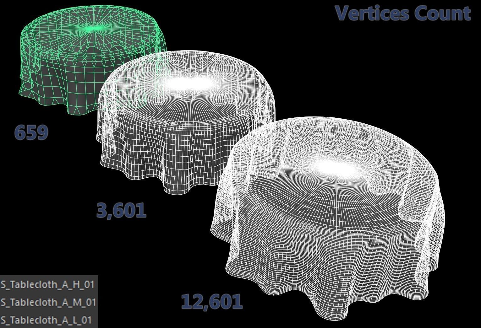 round tablecloth - pbr Low-poly 3D model_1