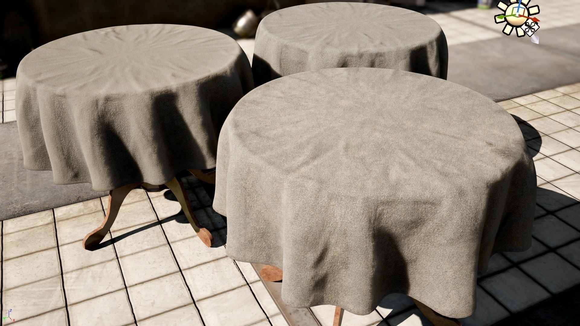 round tablecloth - pbr Low-poly 3D model_3