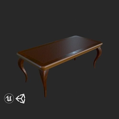 Vintage Furniture Coffee Table PBR Game Ready Free low-poly 3D model