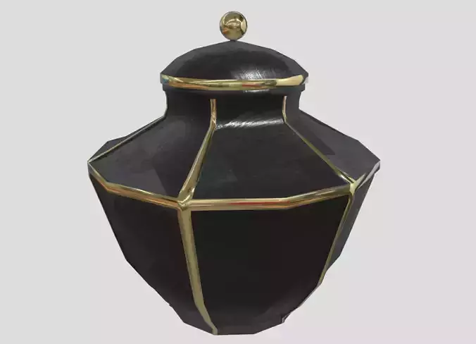 Antique gold ceramic vase