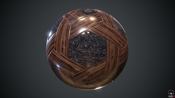 Wood-ceramic floor Low-poly 3D model