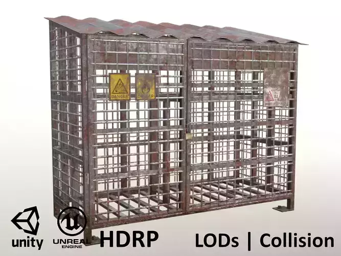 Gas Cylinder Cage Rusty Low-poly 3D model