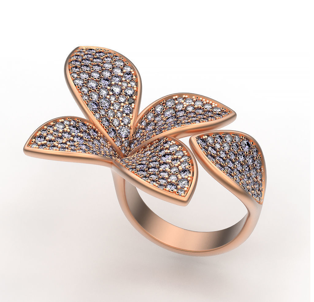 Ring Five Leafs 3D print model_1