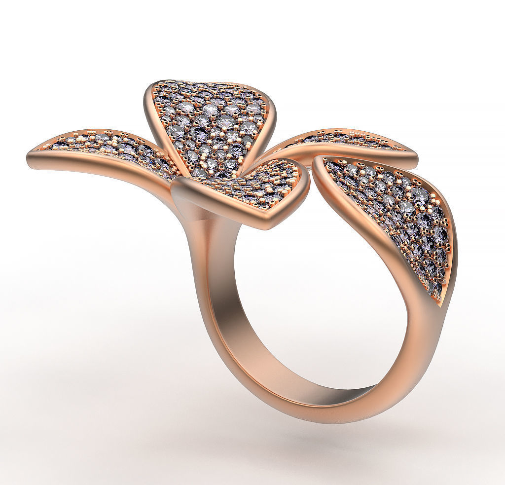 Ring Five Leafs 3D print model_7