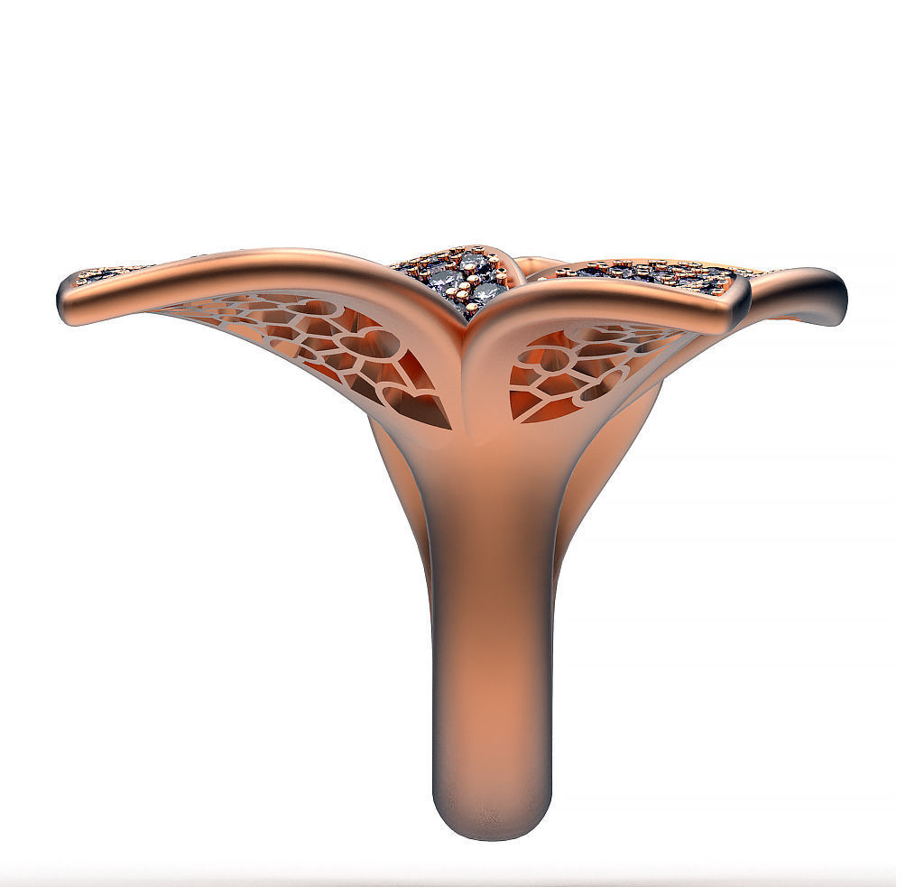 Ring Five Leafs 3D print model_4