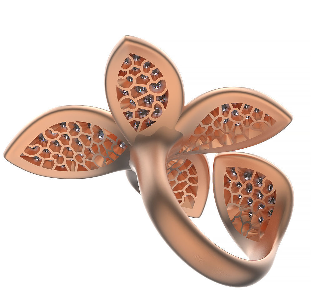 Ring Five Leafs 3D print model_6