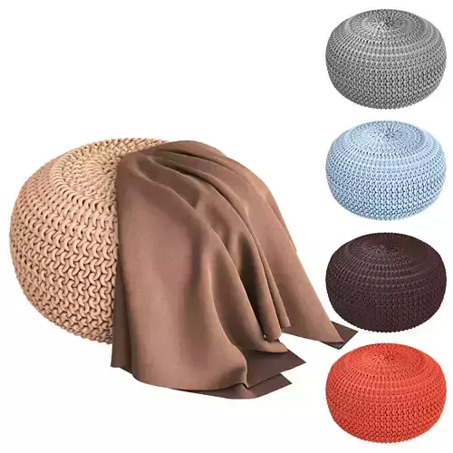Knitted pouf
