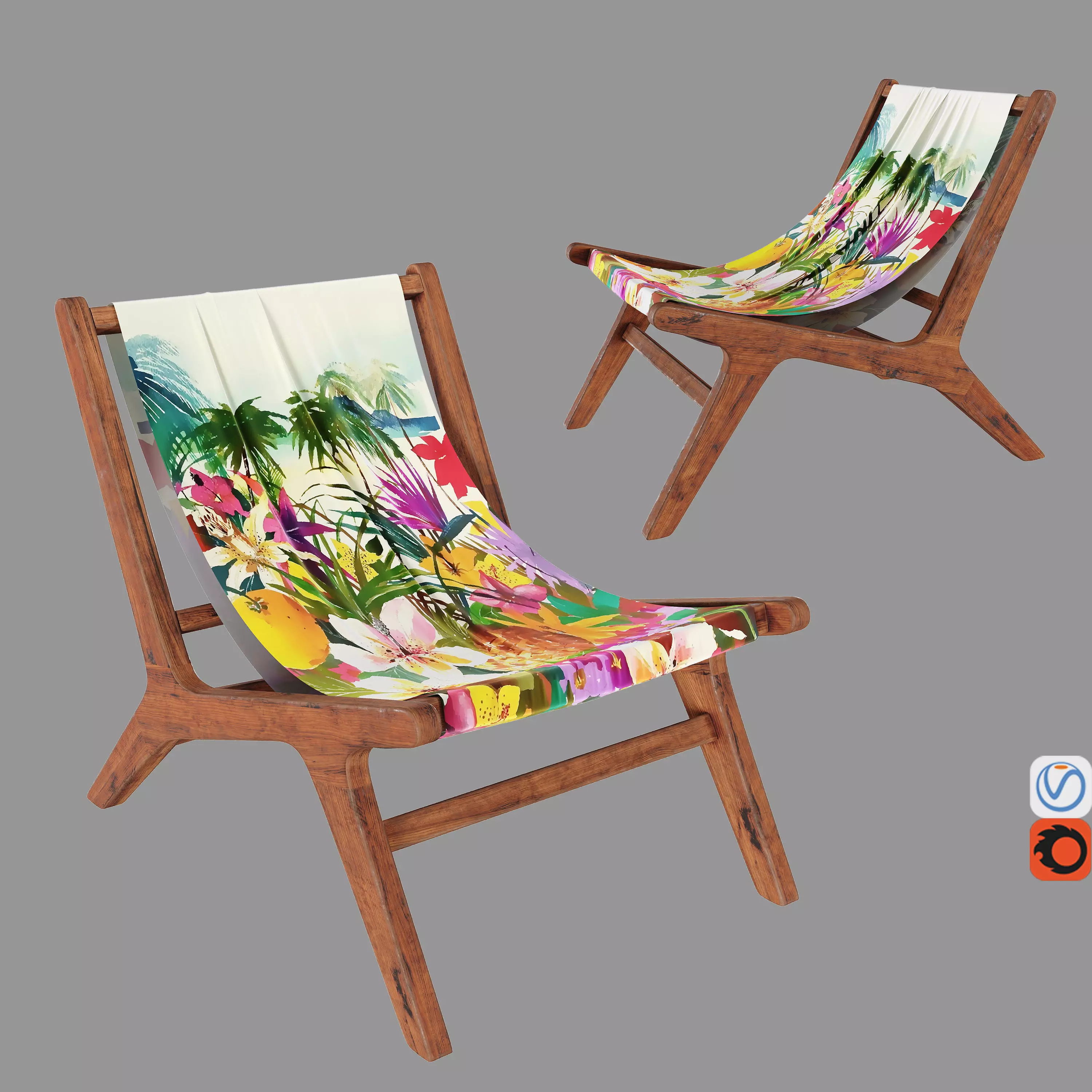 NAIROBI Garden Armchair No6 Low-poly 3D model_0