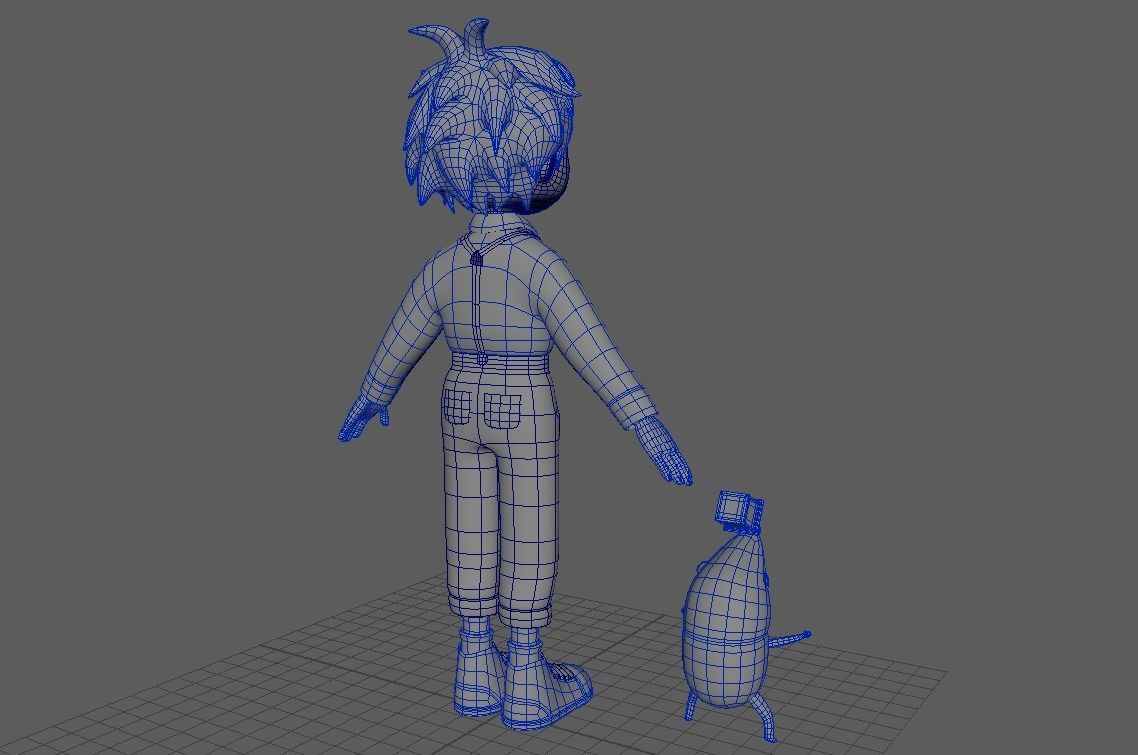 Oliver and Drippy  Lowpoly 3D model_5