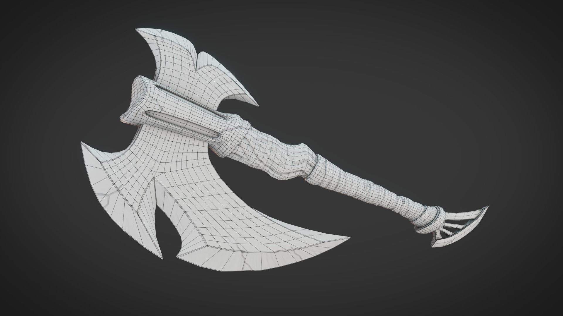 Fantasy Axe Low-poly 3D model_6