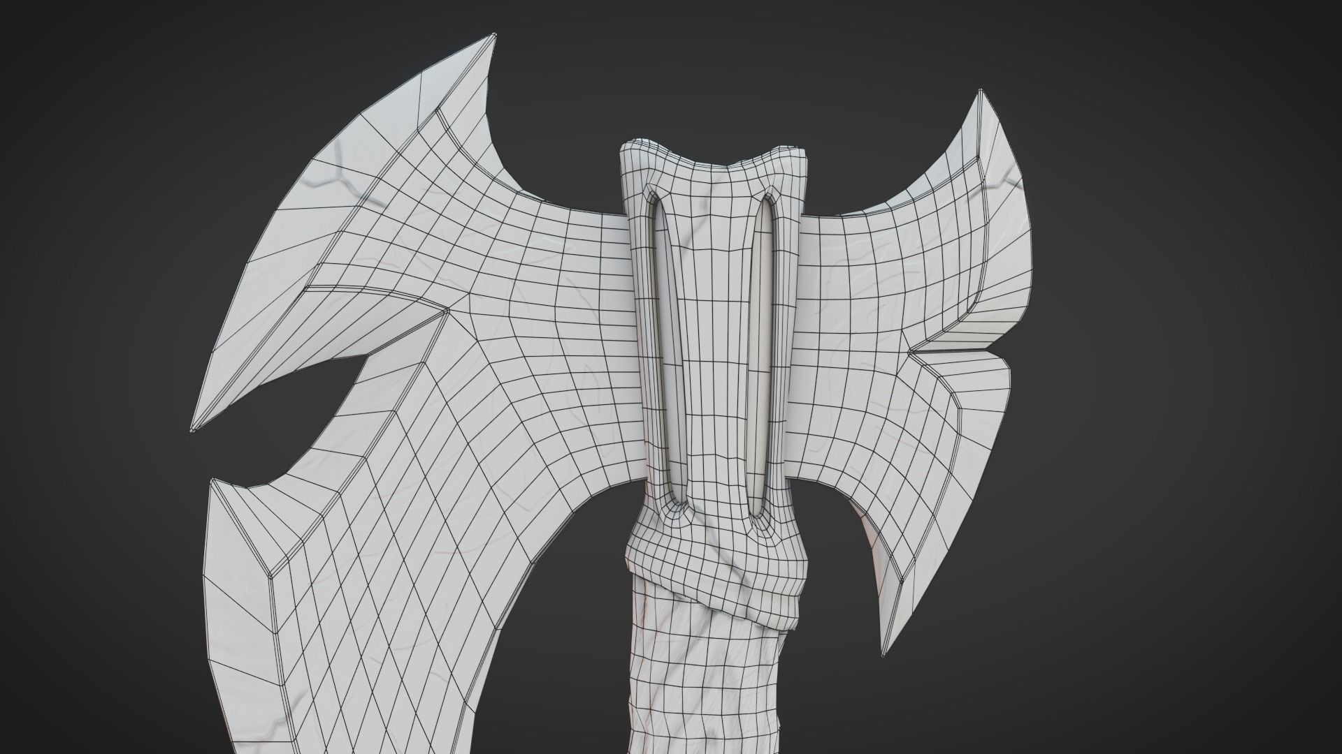 Fantasy Axe Low-poly 3D model_9