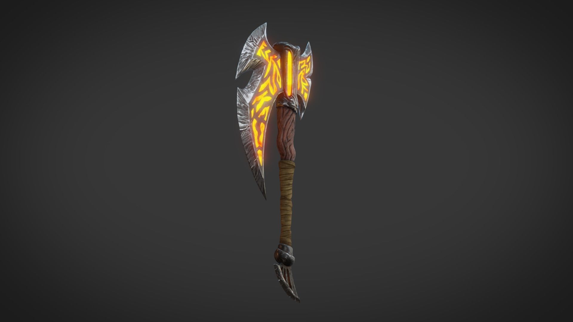 Fantasy Axe Low-poly 3D model_3