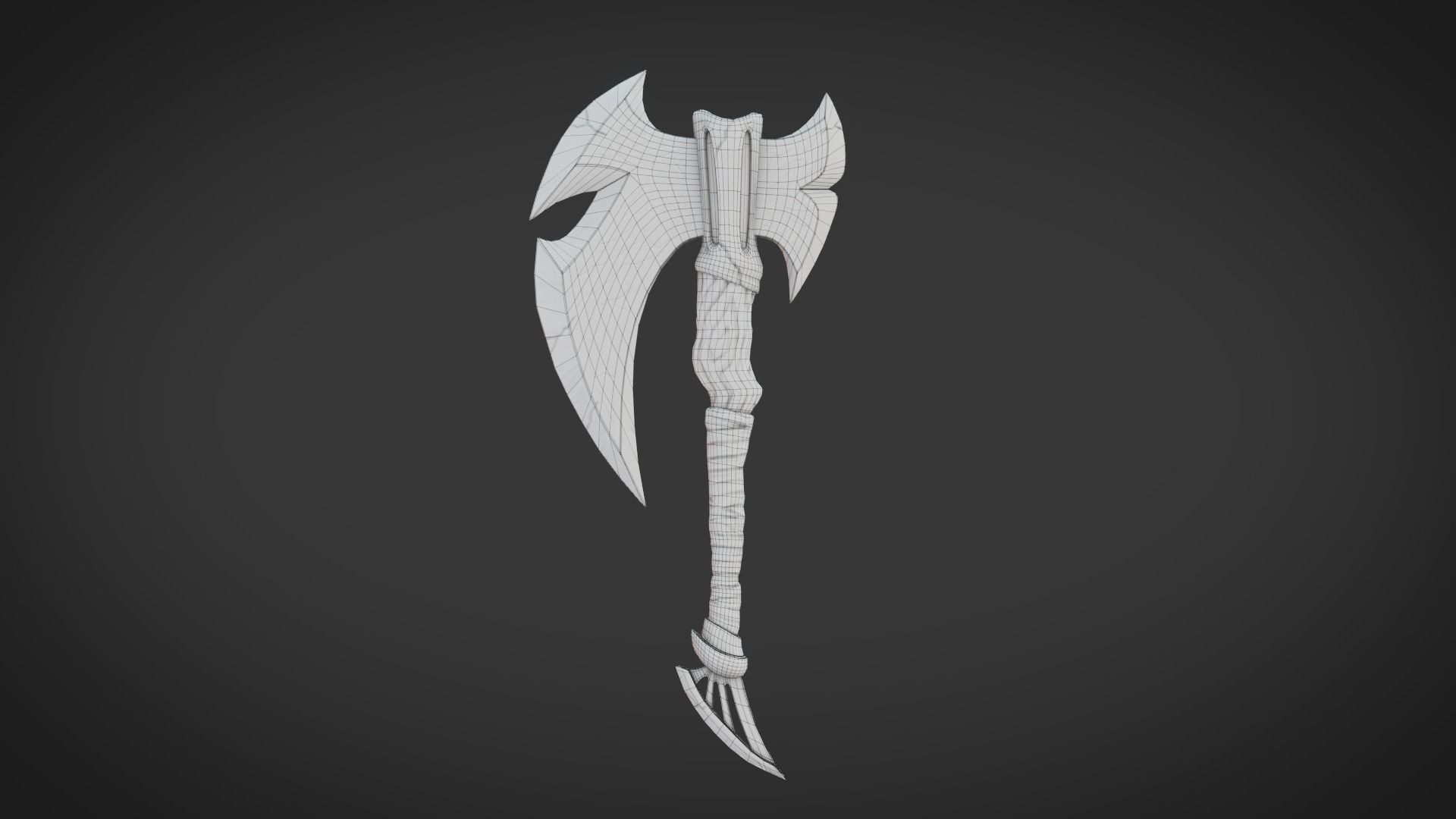 Fantasy Axe Low-poly 3D model_7