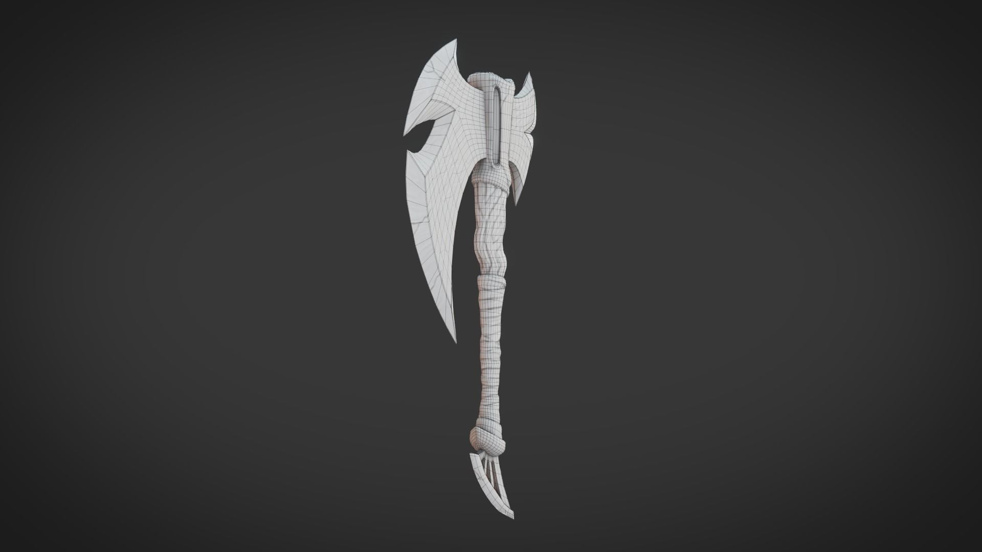 Fantasy Axe Low-poly 3D model_8