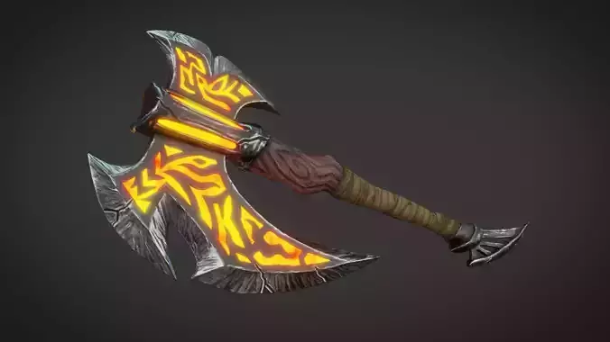 Fantasy Axe Low-poly 3D model