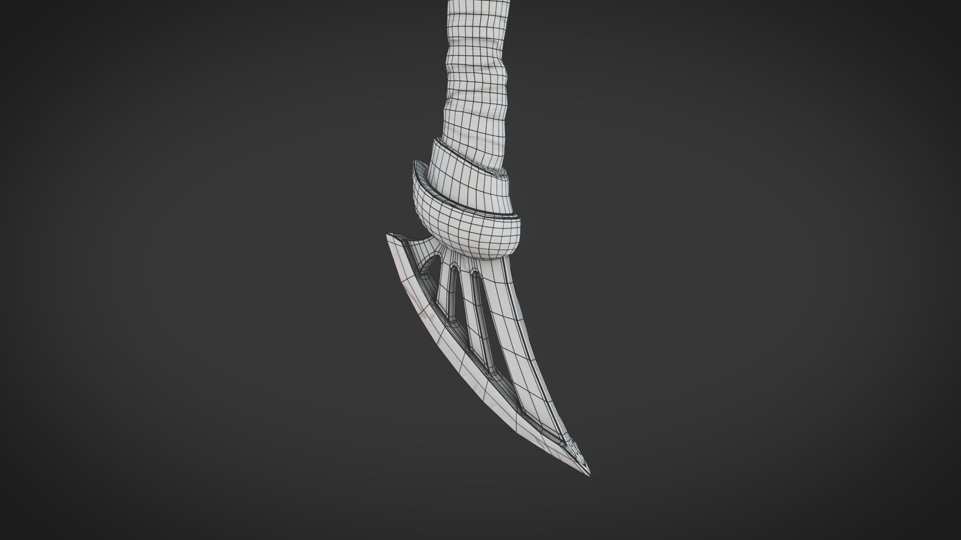 Fantasy Axe Low-poly 3D model_10
