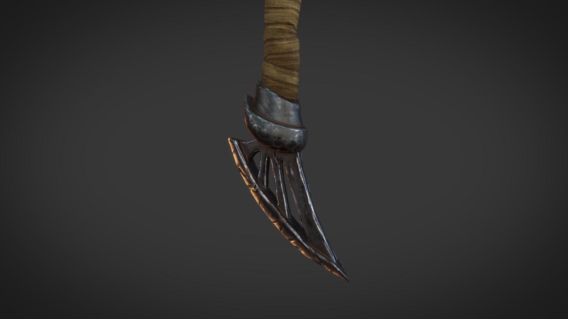 Fantasy Axe Low-poly 3D model_5