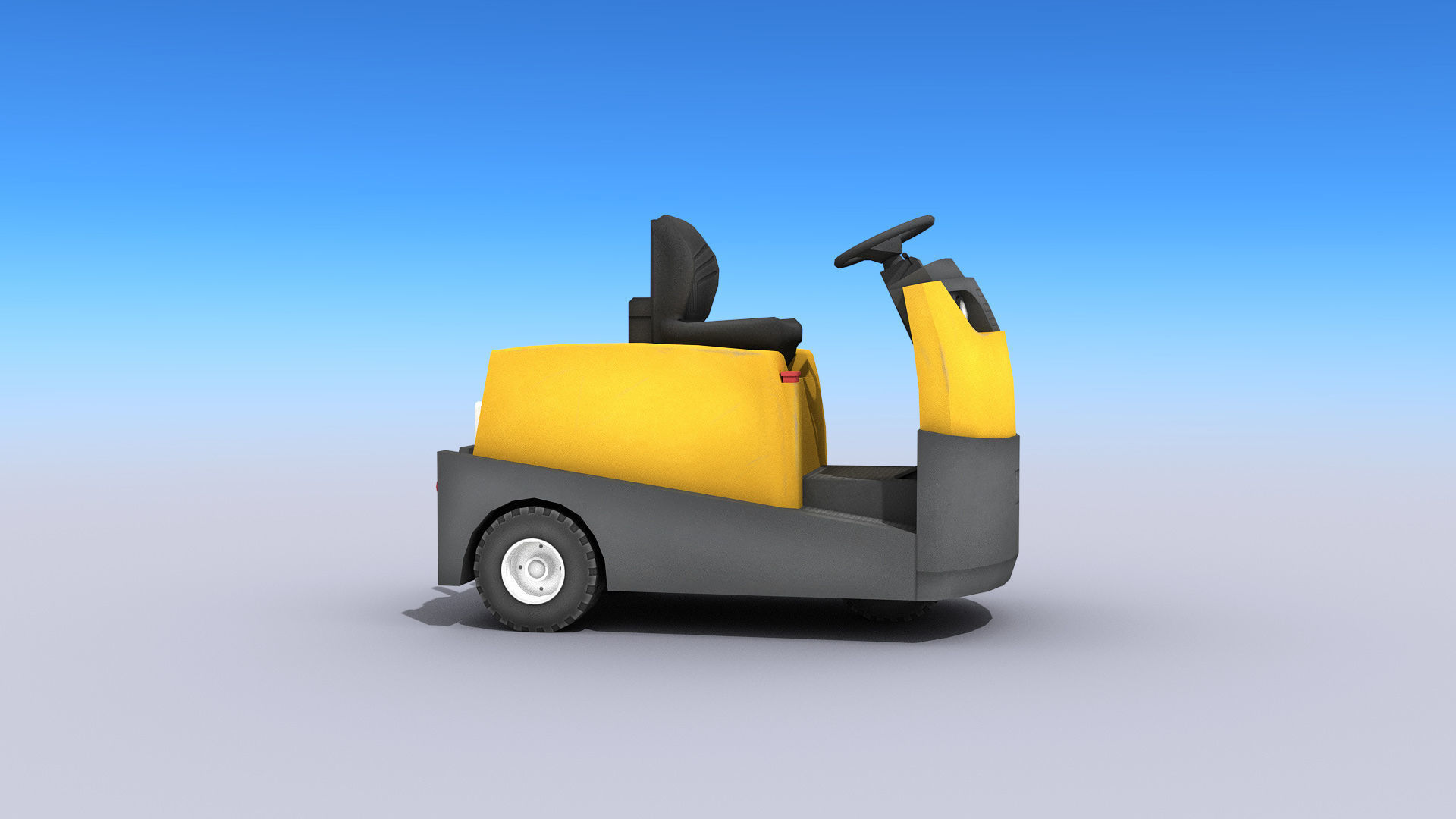 Tow Tractor Low-poly 3D model_6