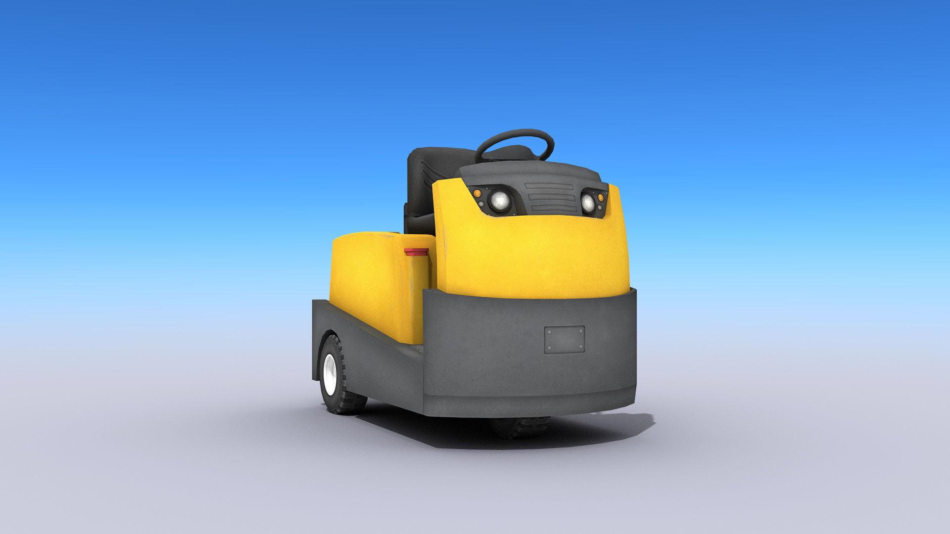 Tow Tractor Low-poly 3D model_1