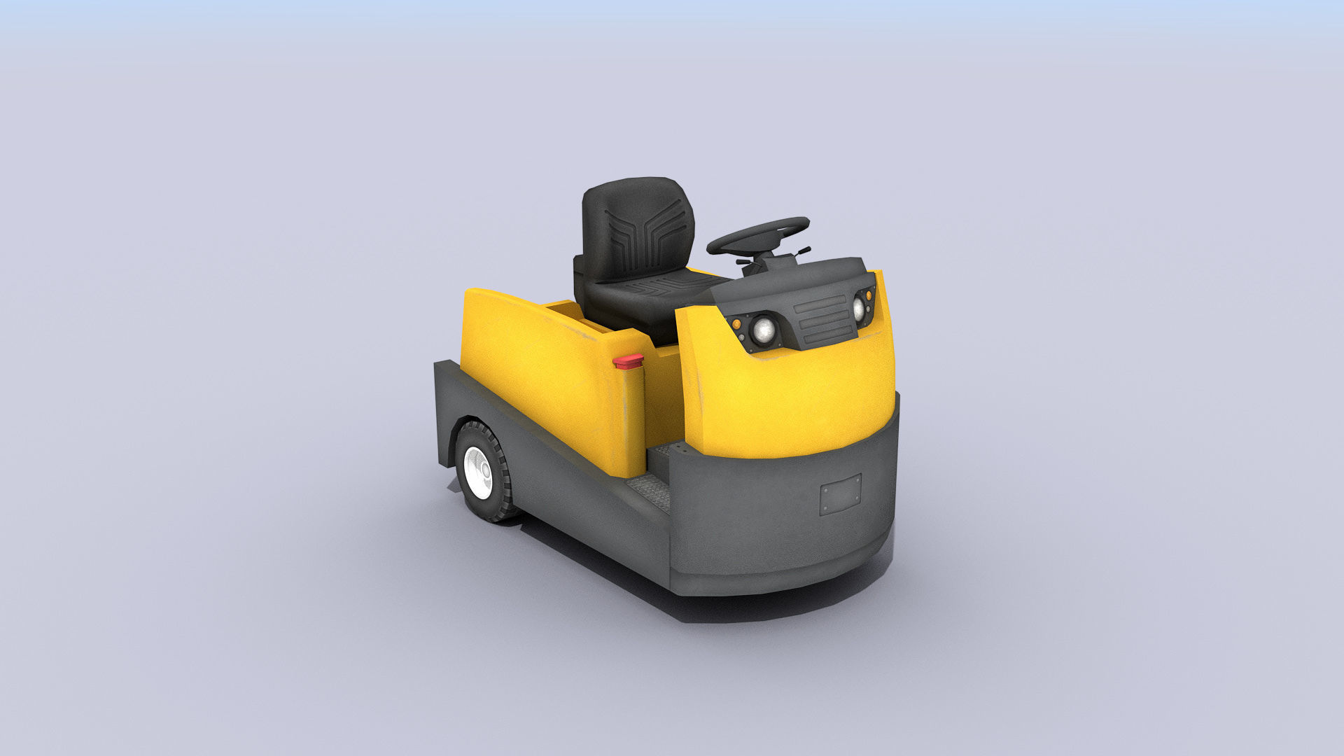 Tow Tractor Low-poly 3D model_4