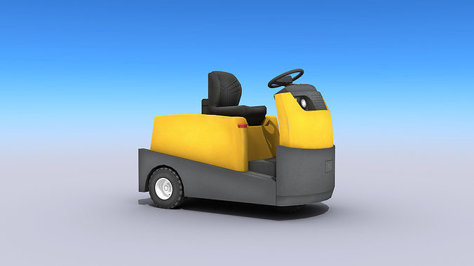 Tow Tractor Low-poly 3D model