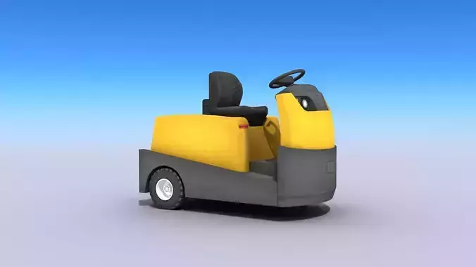 Tow Tractor Low-poly 3D model